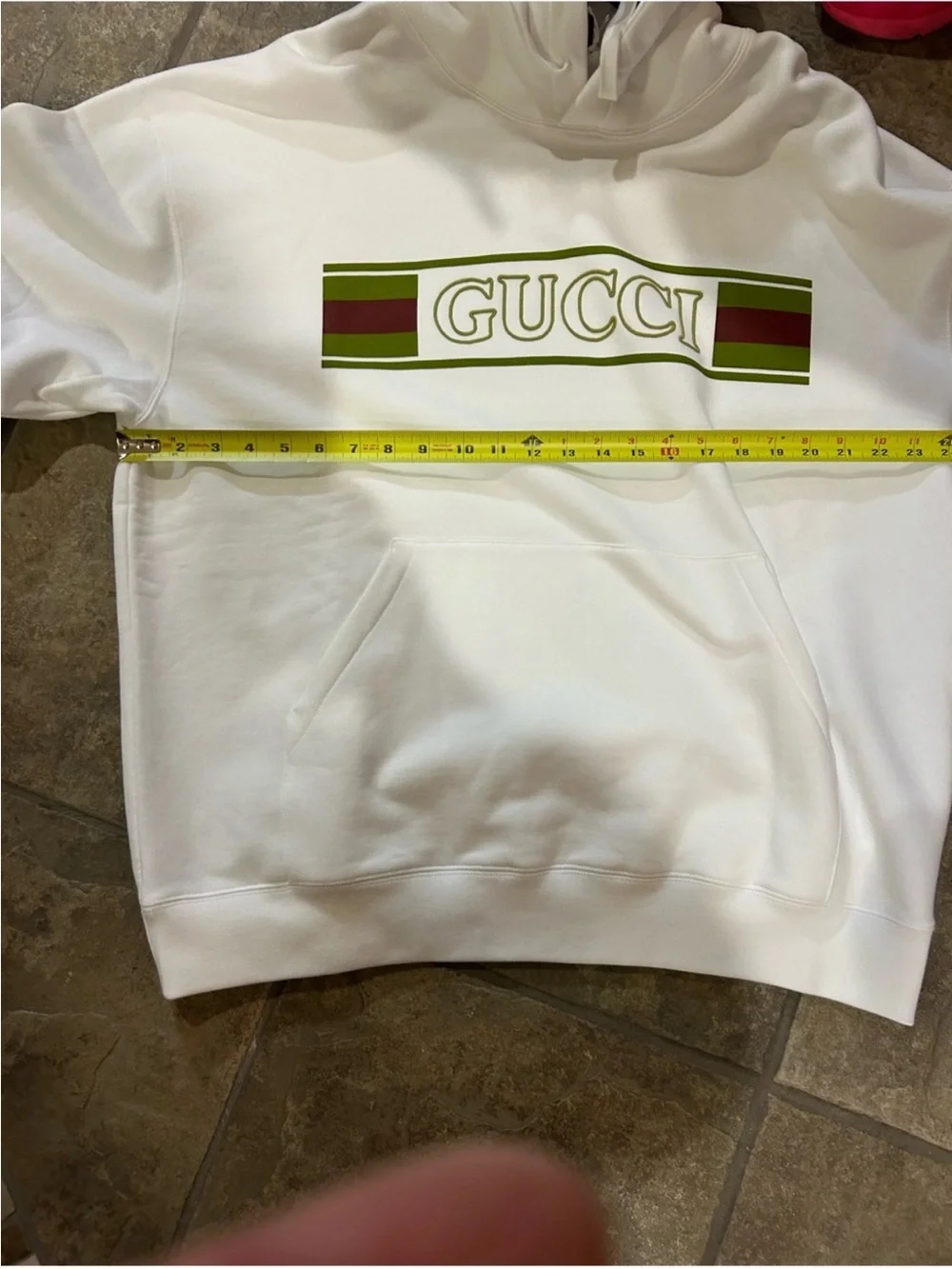 Men’s Gucci, cotton, iconic embroidered web stripe logo hoodie size XXXL. NWT.